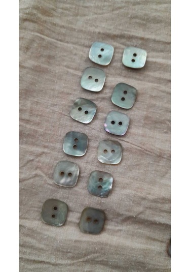Doğal Rok Hakiki İnci Midye Kabugu Düğme 12x15 Mm 8 Adet