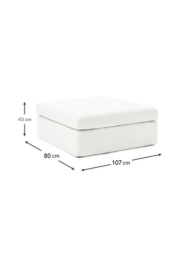 Mode Siesta Pro Kuş Tüyü Puf 01 Kırık Beyaz Keten Kumaş