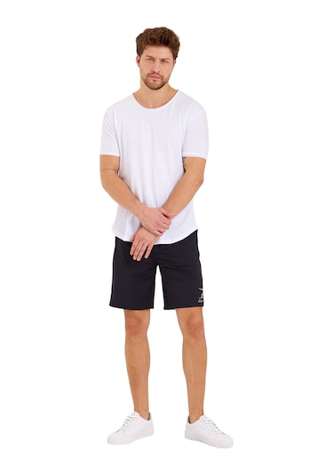 Adams Erkek Reflektör Logo Regular Fit Cepli Spor Şort Siyah