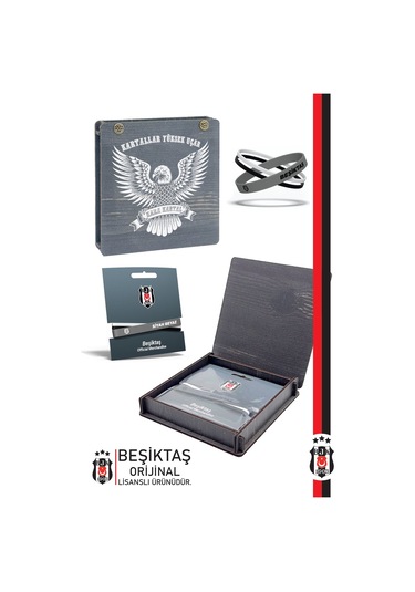 Beşiktaş Siyah Beyaz Silikon Yetişkin Bileklik Kutulu 001