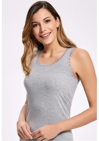 Ilke Kadın Likralı Dantelli Geniş Askılı Atlet 247- 6 Adet