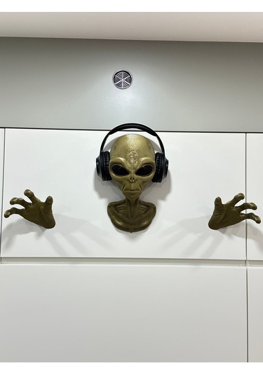 Alien Uzaylı Duvar Dekorasyonu Veya Kulaklık Standı Gold