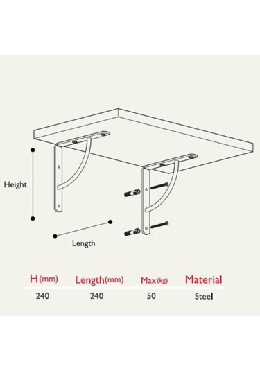 Gürçayhırdavat Gürçay Dekoratif Rafaltı 24Cm*24Cm Siyah (2'Li Paket)