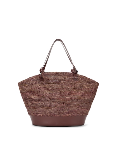 Staud Raffia Plaj Çantası Ürün Kodu 011689 Kahverengi