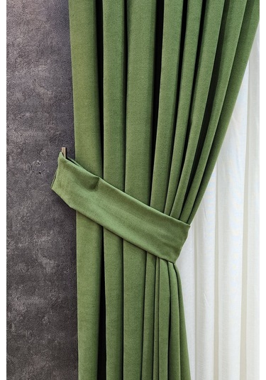 Mosso Fon Perde Düz Renk Yeşil