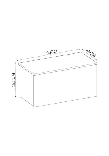 Florya Çok Amaçlı Oyuncak Ve Depolama Sandığı - Antrasit Ve Beyaz - 90 Cm - Beyaz
