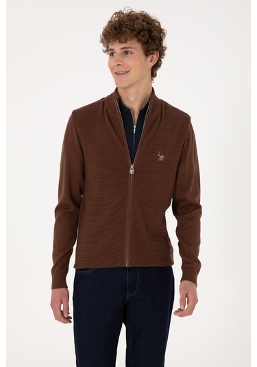 U.s. Polo Assn. Erkek Kahverengi Hırka Triko 50288871-vr029 Kahverengi