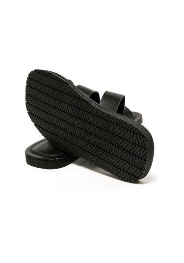 The Sandals Factory Black Sandalet Erkek M7897 The Sandals Factory Leather Upper Sandals Black