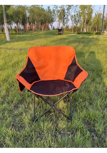 Açık Hava Kamp Sandalyesi Su Geçirmez Taşınabilir Katlanır Ay Sandalyesi Turuncu