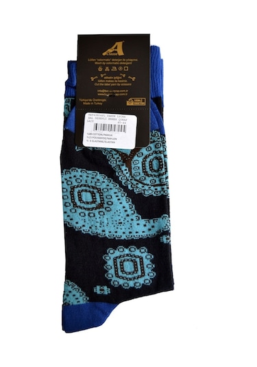 A Classe Şal Desenli Lacivert Erkek Çorap Lacivert