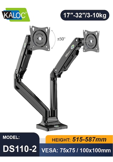 Ds110-2 ''17 -32" Aluminyum Monitör Tutucu Kol Amortisörlü Vesa