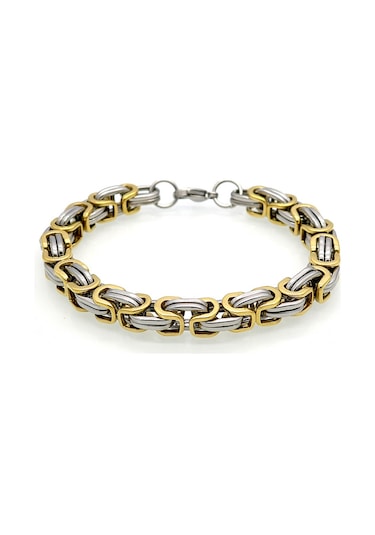 Ehediye Chavin Kalın Kral Model 8 Mm. Gri Çelik Erkek Bileklik Df14Sr Beyaz