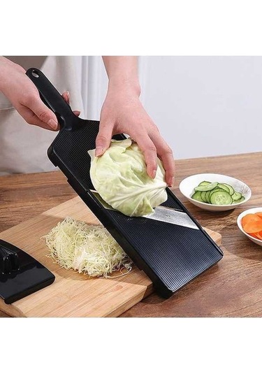 Createtech Japon Lahana Dilimleyici - Paslanmaz Çelik, Taşınabilir Dilimleyici - Çikolata, Peynir İçin Yeşil Siyah