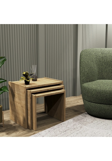 Vera 3'lü Zigon Sehpa , Servis Sehpası Sepet