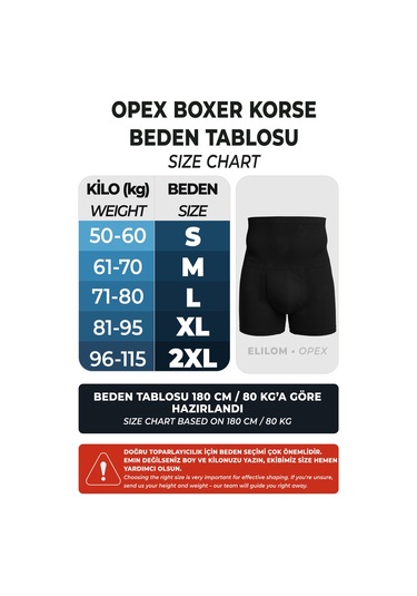 Elilom Korse Boxer Yüksek Bel Korseli Erkek İç Giyim Siyah