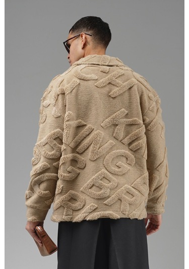 Oversize Önü Çıtçıt Kapamalı Astarsız Ve Cepsiz Peluş Ceket Devetüyü