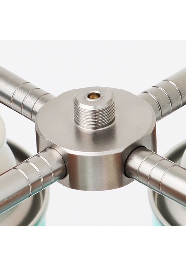 Padalink Kamp Ve Doğa Yürüyüşü İçin Dört Fonksiyonlu Alüminyum Gaz Tüpü Bağlantı Adaptörü Gümüş