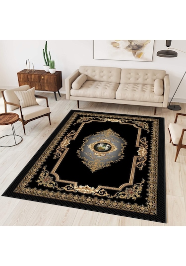 Rovigo Home Dijital Baskı Yıkanabilir Kaymaz Taban Salon Halısı RVG0329 Çok Renkli