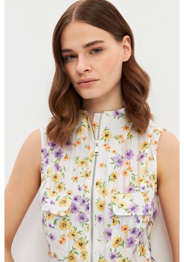 Stella Pulvis Çok Renkli Fermuarlı Cepli Kuplu Bluz Çok Renkli