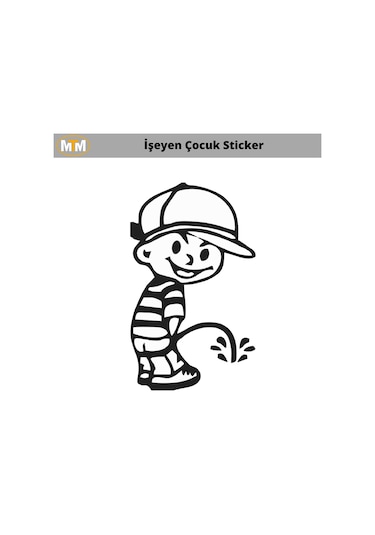 İşeyen Çocuk Oto Sticker 15 Cm