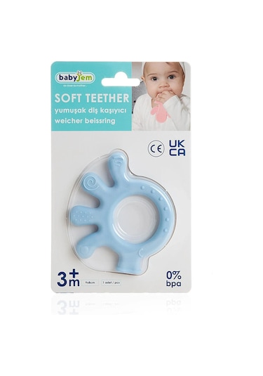 Babyjem Yumuşak Diş Kaşıyıcı Ahtapot Mavi