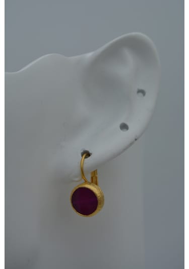 Stoneage Jade Taşli Tasarim Küpe Altın