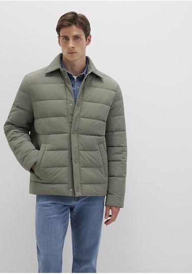 Mavi - Yeşil Şişme Mont 0110599-85485 Yeşil