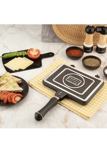 Taşhan Lüks Grıll Tost Makinası Ocak Üstü Iç Ve Dış Granit Tost Makinesi