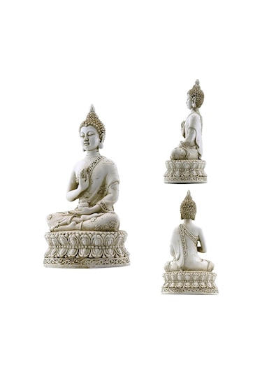 T.concept Dekoratif Oturan Buddha Heykel Biblosu Kombin Renkli