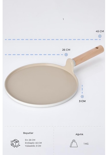 Neoflam Fika Xtrema Kaplama Bej Krep Tavası 26 Cm