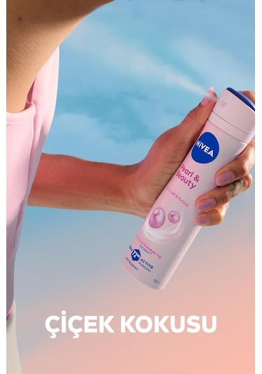 NIVEA Kadın Sprey Deodorant Pearl & Beauty 150 ML, 72 Saat Anti-perspirant Koruma, Pürüzsüz Koltuk Altı