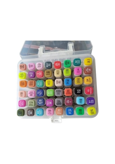 Mikro Çift Uçlu Fosforlu Kalem Art Marker 48 Renk Çok Renkli