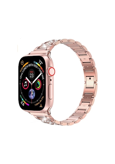 Apple Uyumlu  Watch Seri 42/44 Mm Metal Three Beads Set Kol Kordon (522685426)-Çeşitli Renk