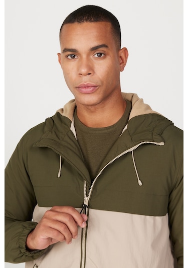 Ac&Co / Altınyıldız Classics Erkek Bej Hakı Standart Fit Normal Kesim Dik Yaka Yan Cep Mont Bej - Haki