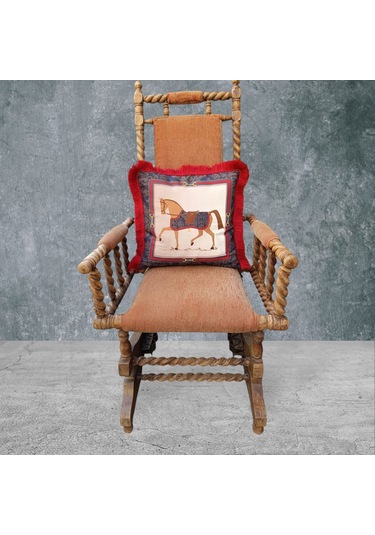 At Çift Taraflı Dekoratif Püsküllü - Saçaklı Kırlent Kılıfı 1 Ade Karışık/Çok Renkli