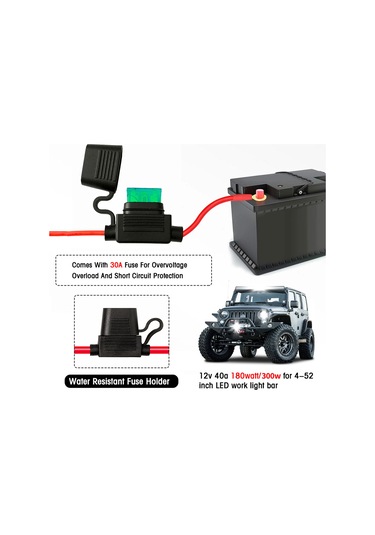 Led Işık Çubuğu Kablo Demeti Kiti, 300w 2 Uçlu 16 Awg K21807b-1