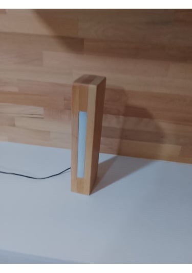 30 Luk Dikey Gece Lambası Açık Ahşap