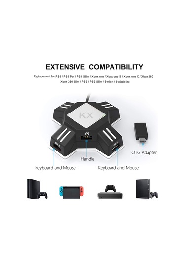 Springsun Klavye Klavye Mouse Adaptörü Taşınabilir Mouse Klavye Dönüştürücü Adaptör Yedek