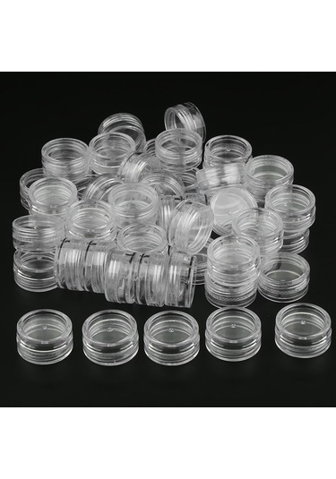 Suntek 50 Parça 3g Plastik Pot Kavanoz Losyon Krem Örnek Boş