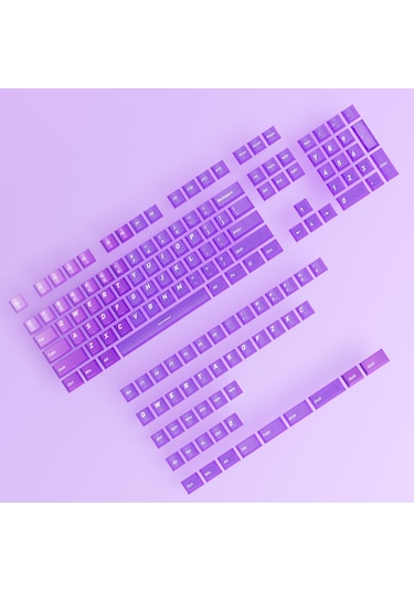 Mekanik Klavye Keycaps Rgb Şeffaf Gaming Pbt Tuş Takımı Mor