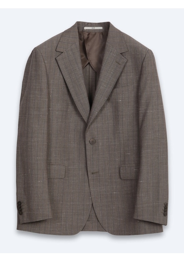 Kip Vizon Çizgili Modern Fit İpek Karışımlı Takım Elbise