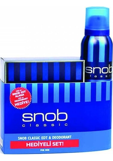 Snob Classic EDT 100 ML + Classic Erkek Sprey Deodorant 150 ML