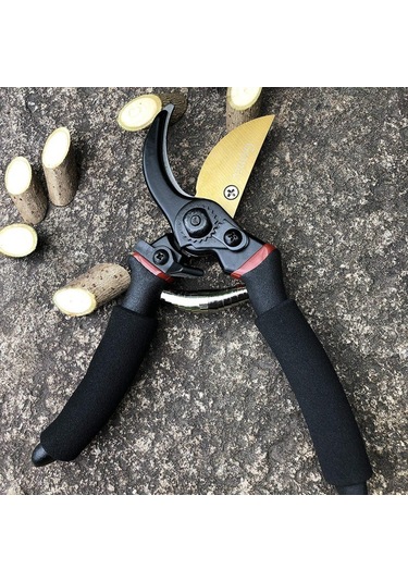 Ruicoo Profesyonel Titanyum Bahçe Makası - Süper Keskin, Kaymaz Tutuşlu, Dayanıklı Alüminyum Saplı