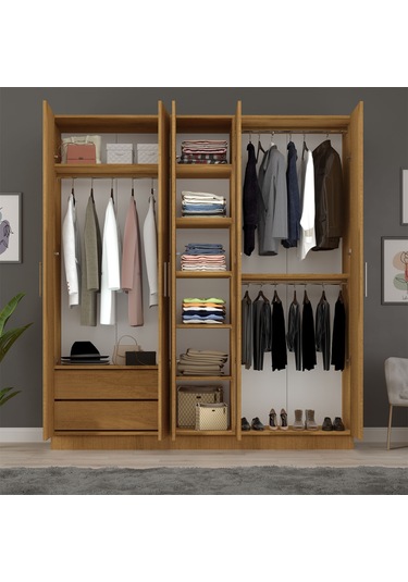 5 Kapaklı Gardırop 200cm Petra