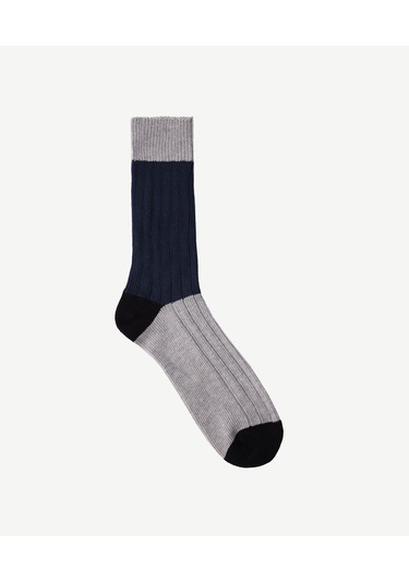 Yargıcı Blok Renkli Çorap Gri