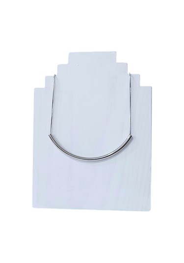 Kadın Çelik Geometrik Dirsek Model Kolye Gümüş Renk Çelik