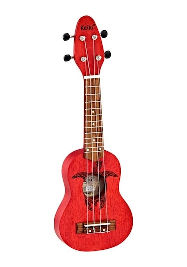 Ortega Keiki Turtle Sopranino Ukulele Fire  Red