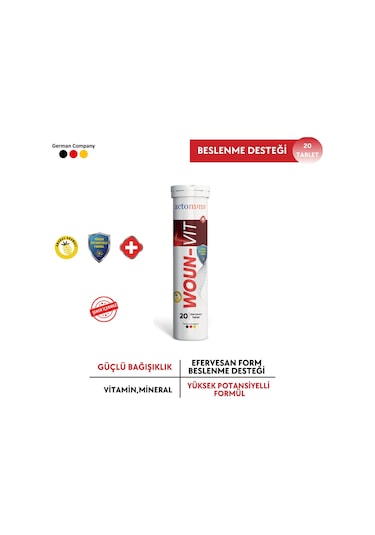 Actomins Woun-Vit Takviye Edici Gıda 20 Efervesan Tablet