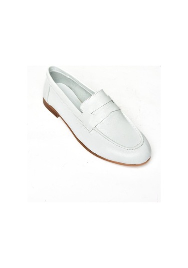 Fox Shoes S944007803 Beyaz Hakiki Deri Kadın Babet Beyaz-hakiki Deri Beyaz