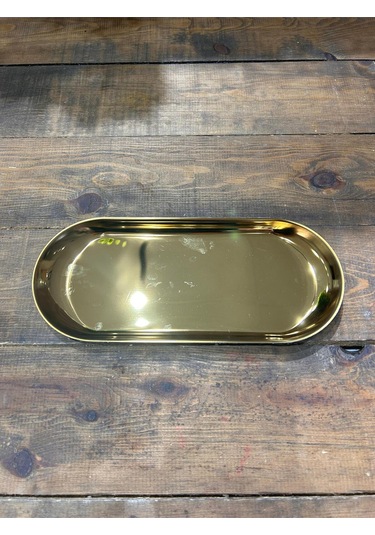 Oval Kayık Tepsi Büyük Gold